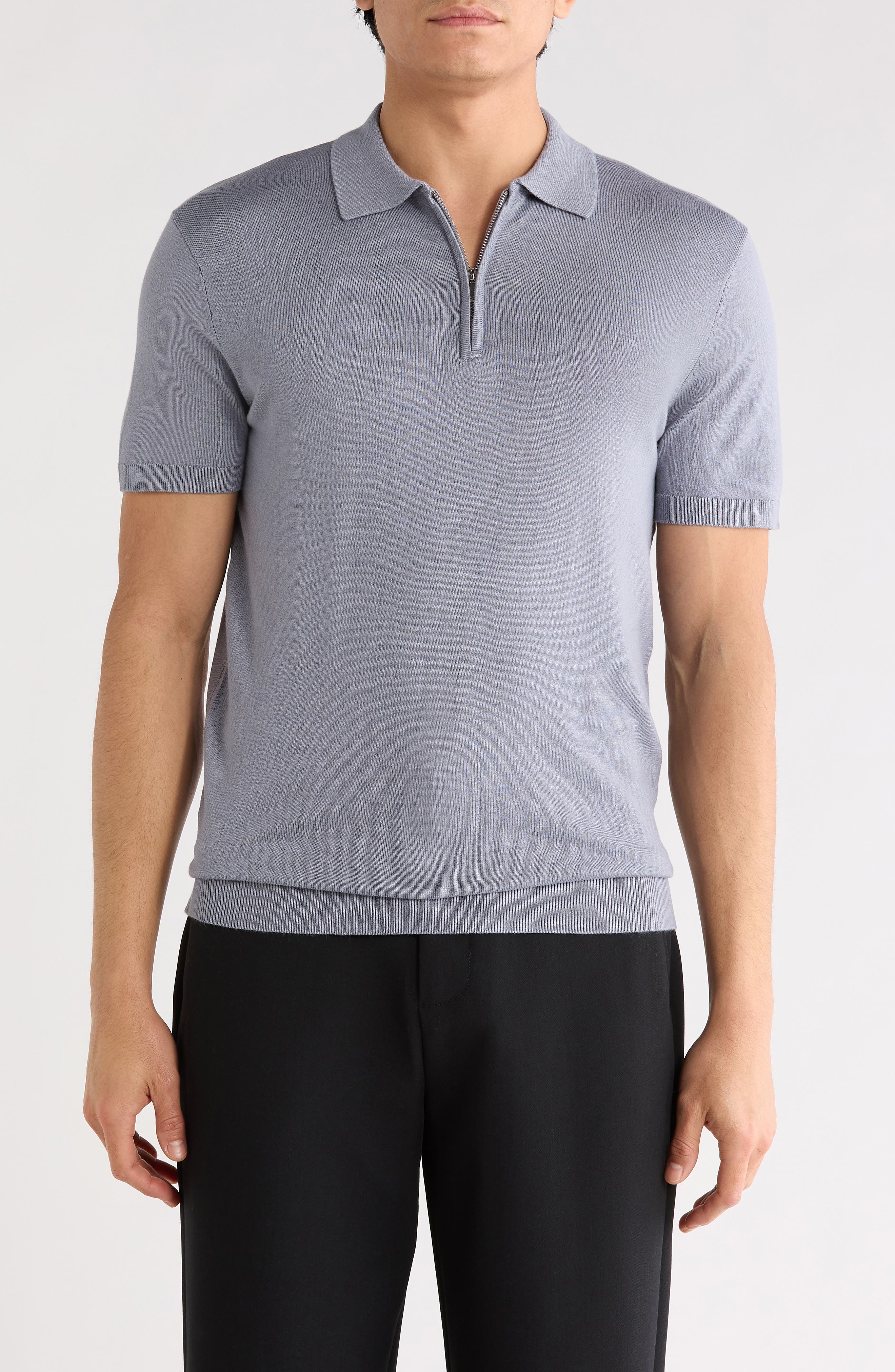 DENIM AND FLOWER Quarter Zip Polo Sweater