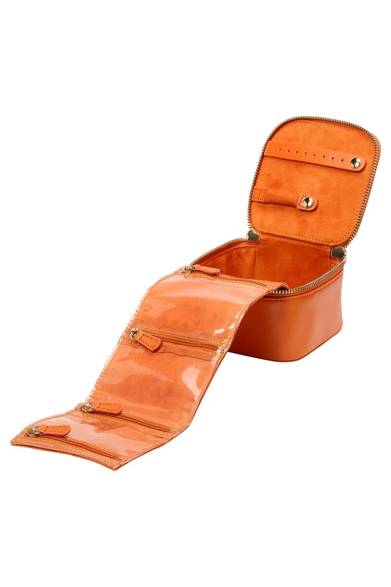 Maria Zip Jewelry Cube, Alternate, color, Tangerine
