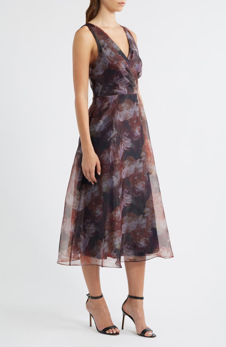 Julia Jordan Floral Cocktail Midi Dress, Alternate, color, Navy Pink