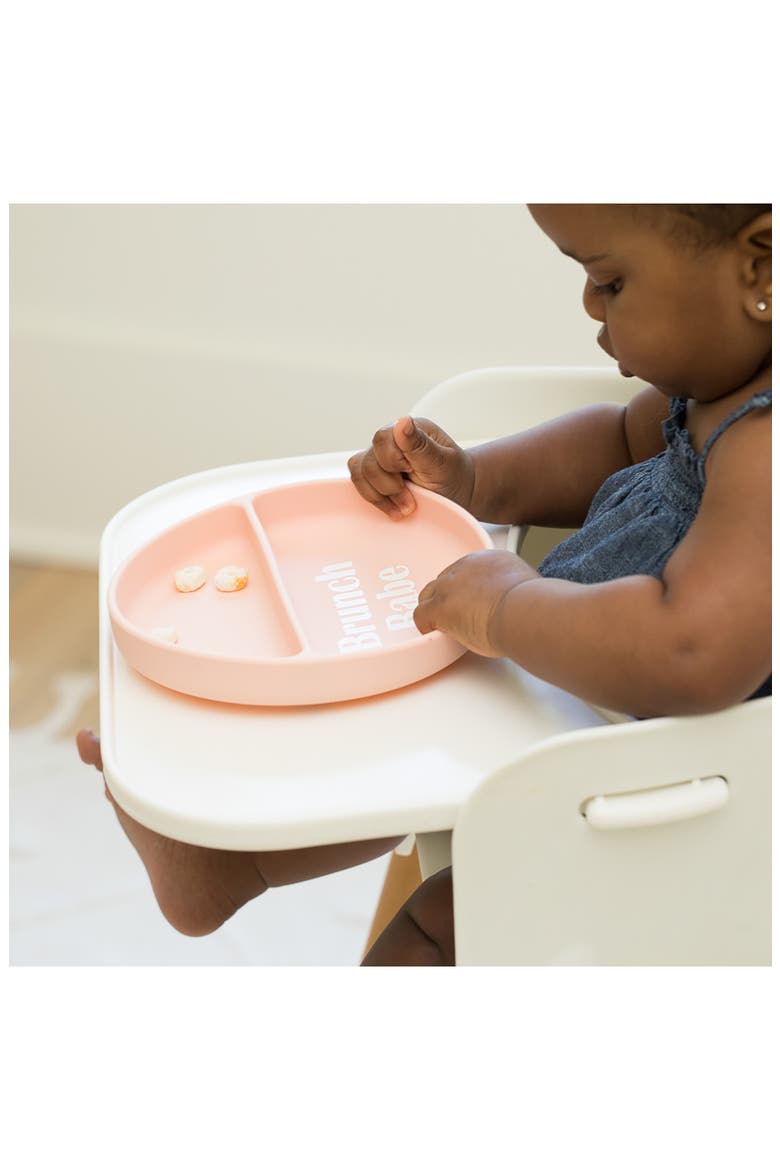 Brunch Babe Silicone Plate, Alternate, color, PINK