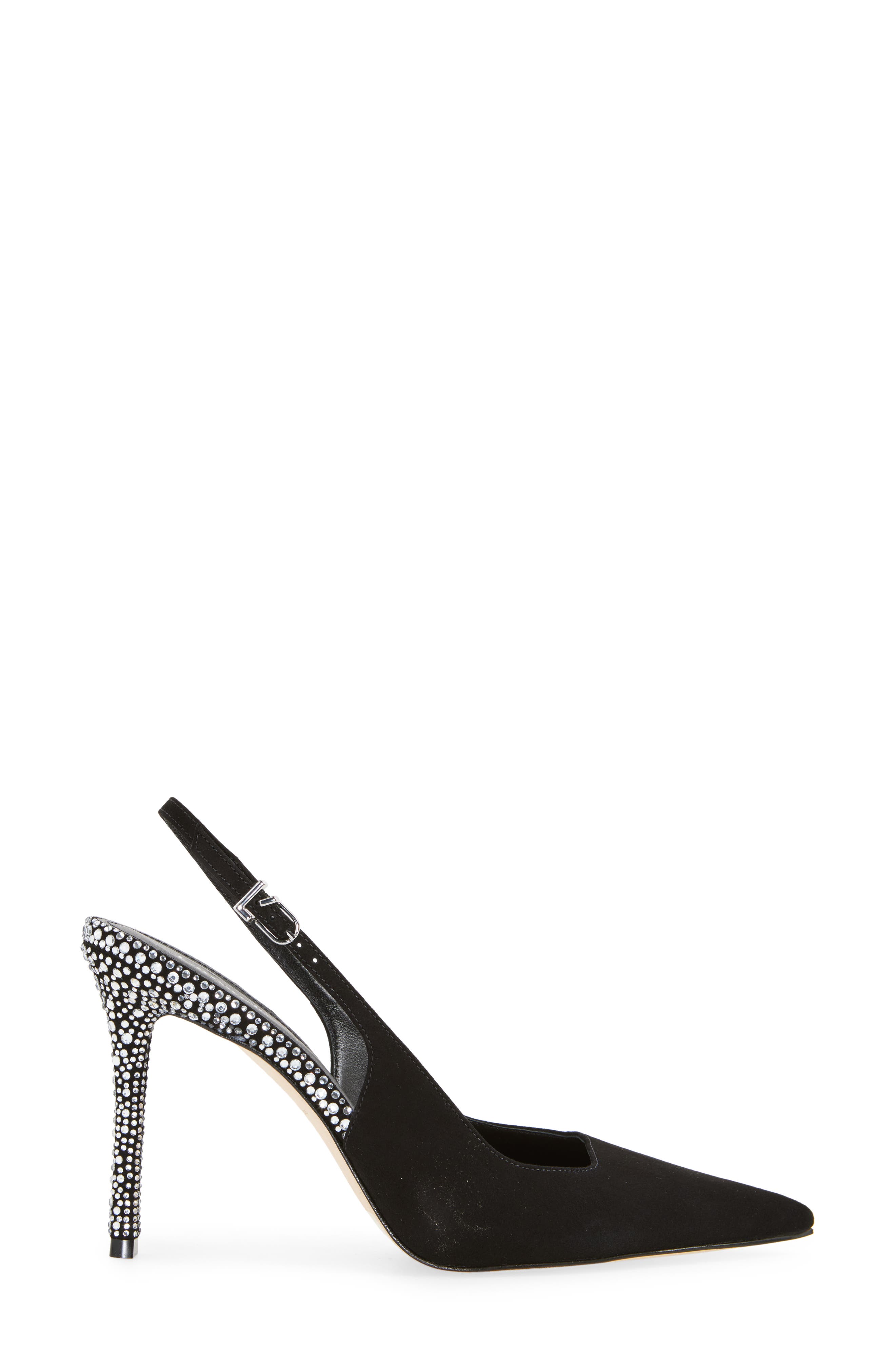 Larroudé Kaitlan Crystal Slingback Pointed Toe Pump, Alternate, color, 