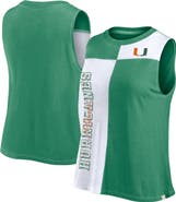 FANATICS Women's Fanatics Branded Green/White Miami Hurricanes Colorblock High Neck Tank Top