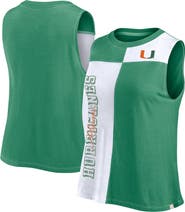 FANATICS Women's Fanatics Branded Green/White Miami Hurricanes Colorblock High Neck Tank Top