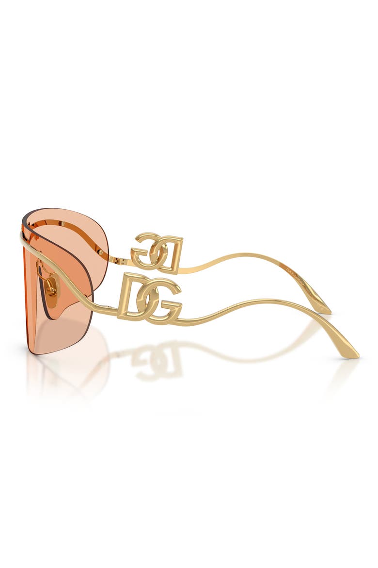 140mm Pillow Shield Sunglasses, Alternate, color, GOLD/ LIGHT BROWN
