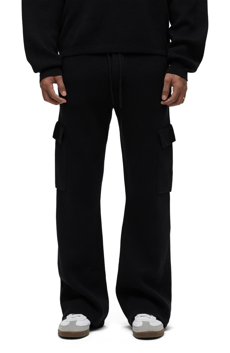 Hudson Jeans Cotton & Cashmere Flare Cargo Sweater Pants, Main, color, 