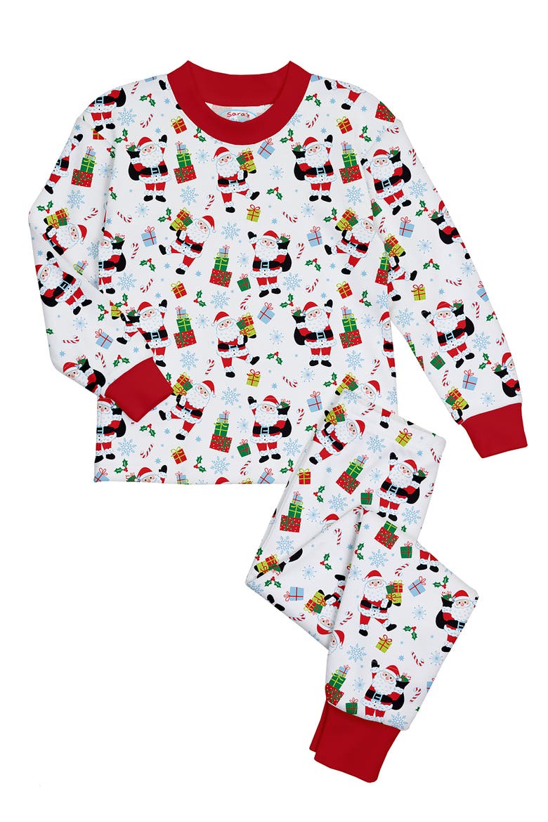 Loose Fit Classic Pajama 2-Piece Set, Main, color, Secret Santa