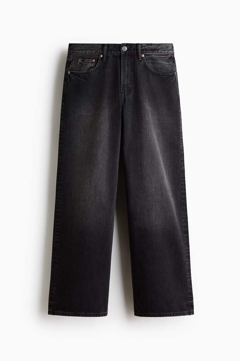 Wide-Leg Jeans, Alternate, color, Denim black