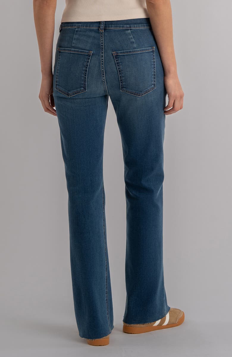 KUT from the Kloth Kelly Raw Hem High Waist Flare Jeans, Alternate, color, 