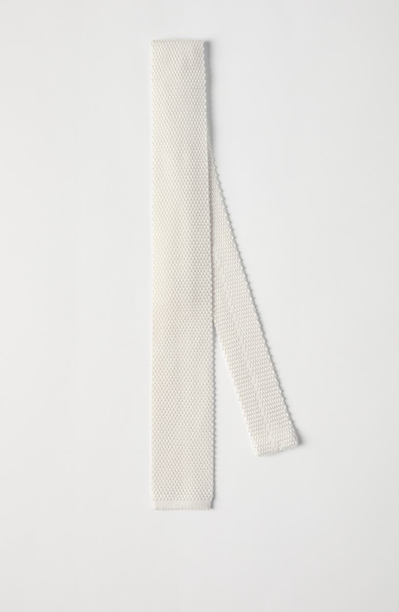 Brunello Cucinelli Knit necktie, Alternate, color, White
