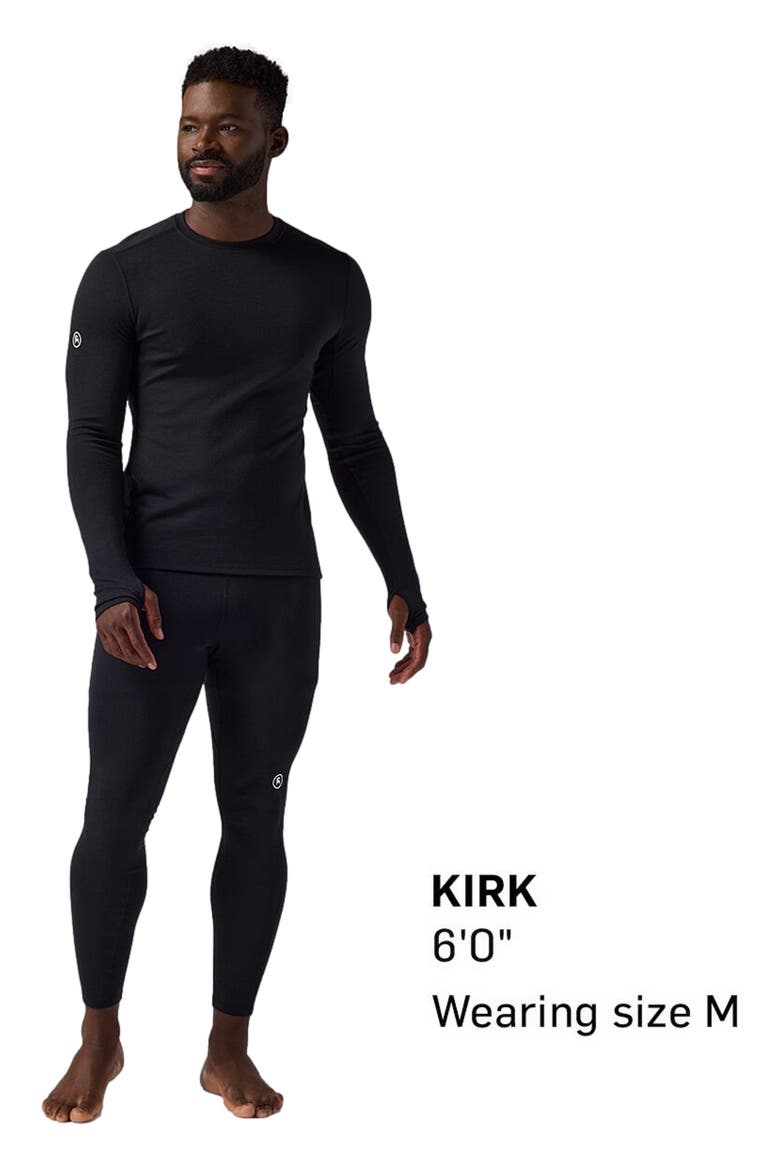 Cedars Rws Merino Mid-Wt Baselayer Crew Top - Men's, Alternate, color, Black
