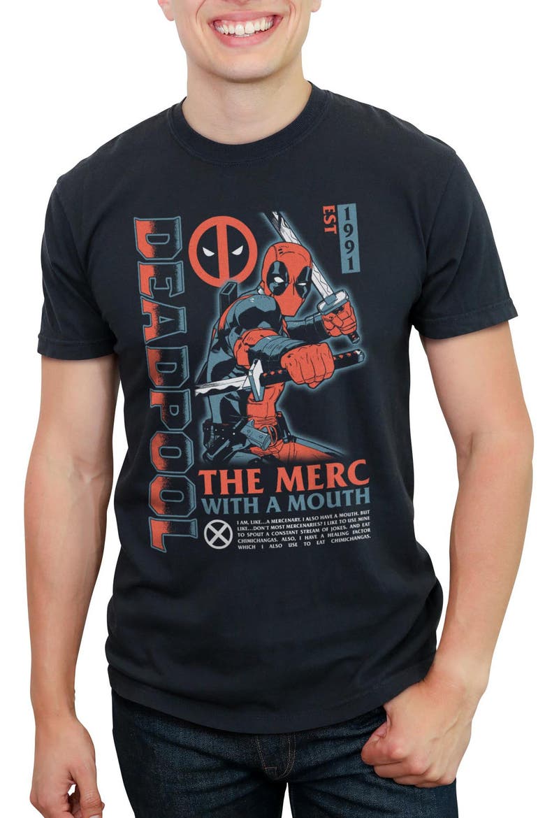 Men's The Merc with a Mouth 1991 Poster Graphic T-Shirt, Main, color, Black