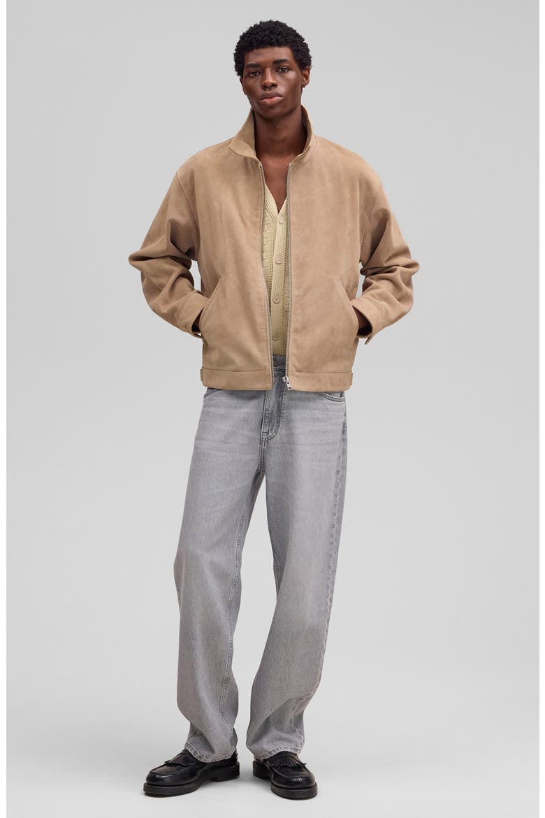 Petrus Goatskin Suede Jacket, Alternate, color, KHAKI STONE