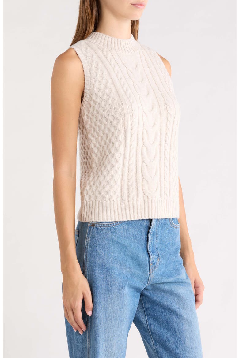 Cable Stitch Sweater Vest, Alternate, color, SUGAR