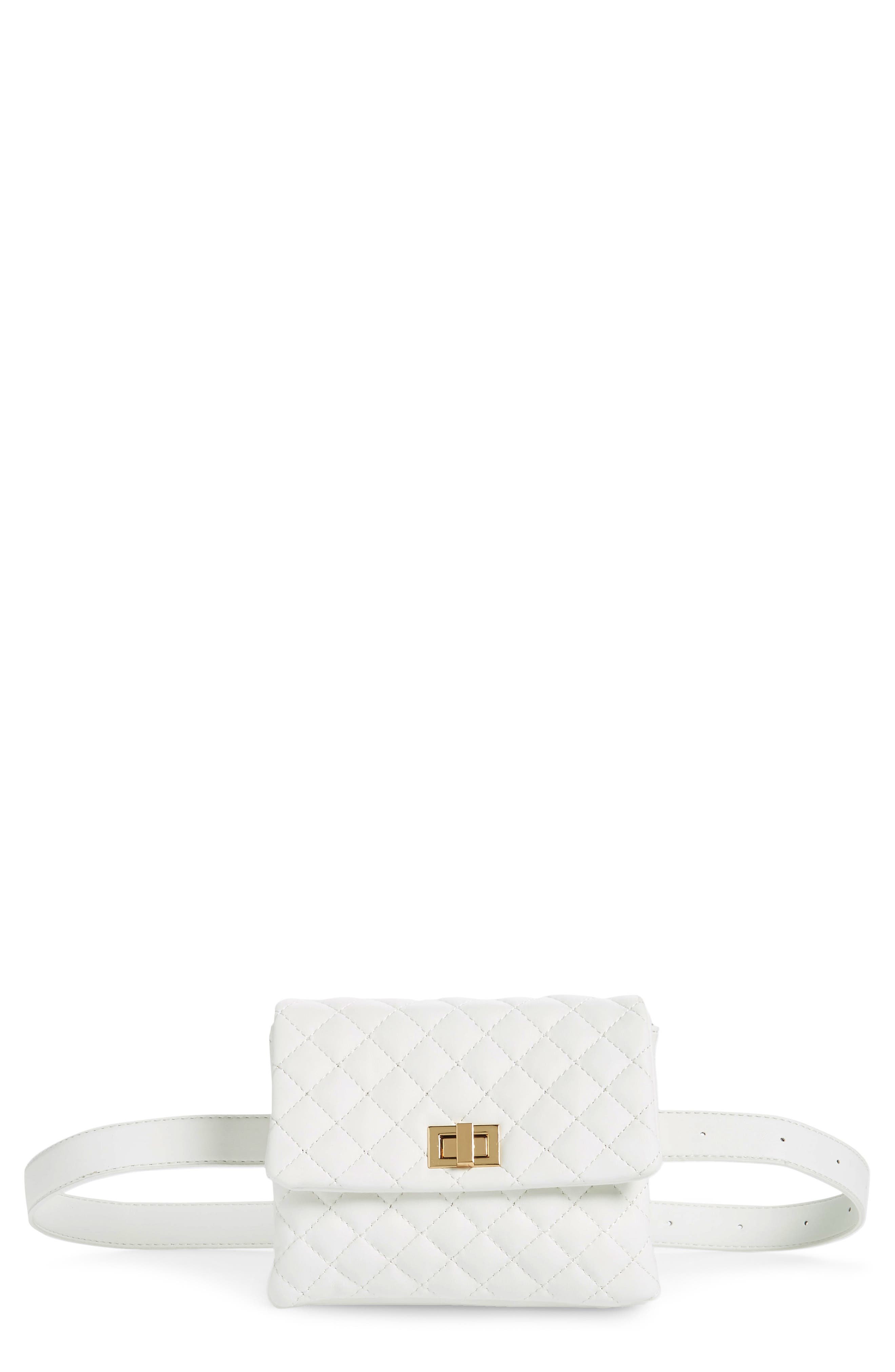 Mali + Lili Quilted Vegan Leather Belt Bag, Main, color, 
