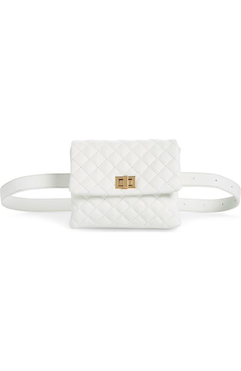 Mali + Lili Quilted Vegan Leather Belt Bag, Main, color,