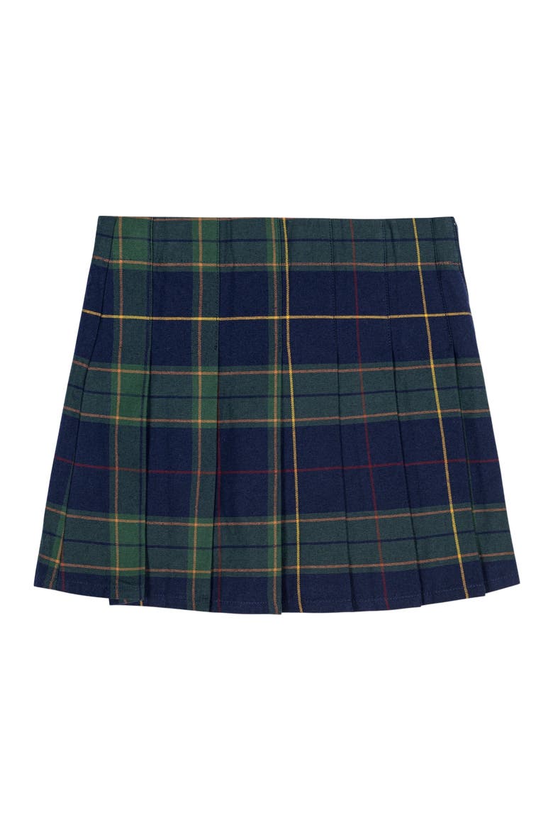 Baby Girls' Organic Pleated Buckle Skirt, Infant, Alternate, color, Navy Schoolgirl Plaid