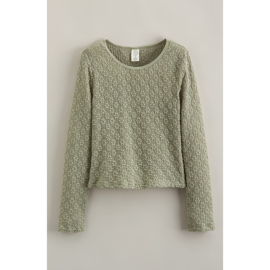 Treasure & Bond Kids' Stretch Lace Top In Green