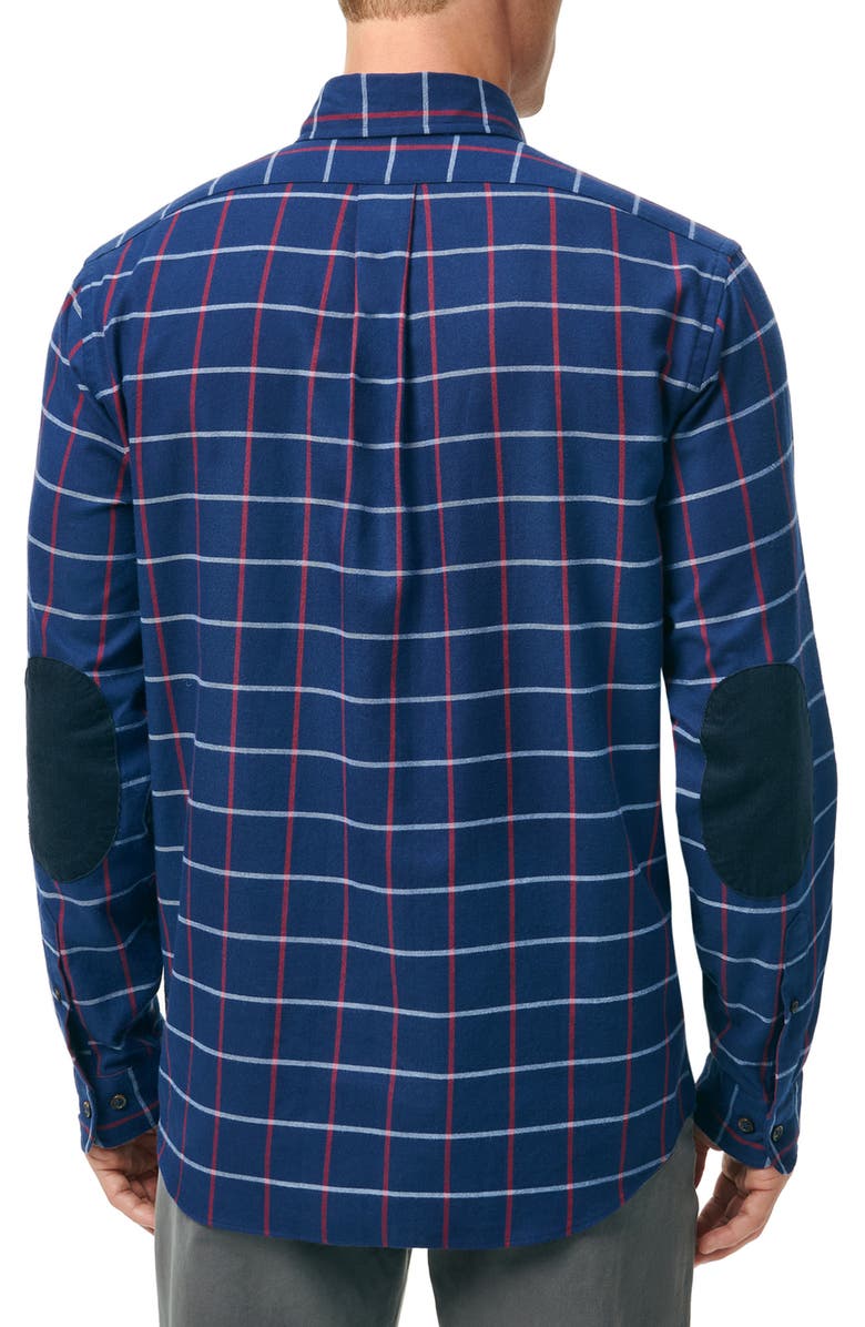 Brooks Brothers Plaid Cotton & Cashmere Flannel Button-Up Shirt, Alternate, color, Navy