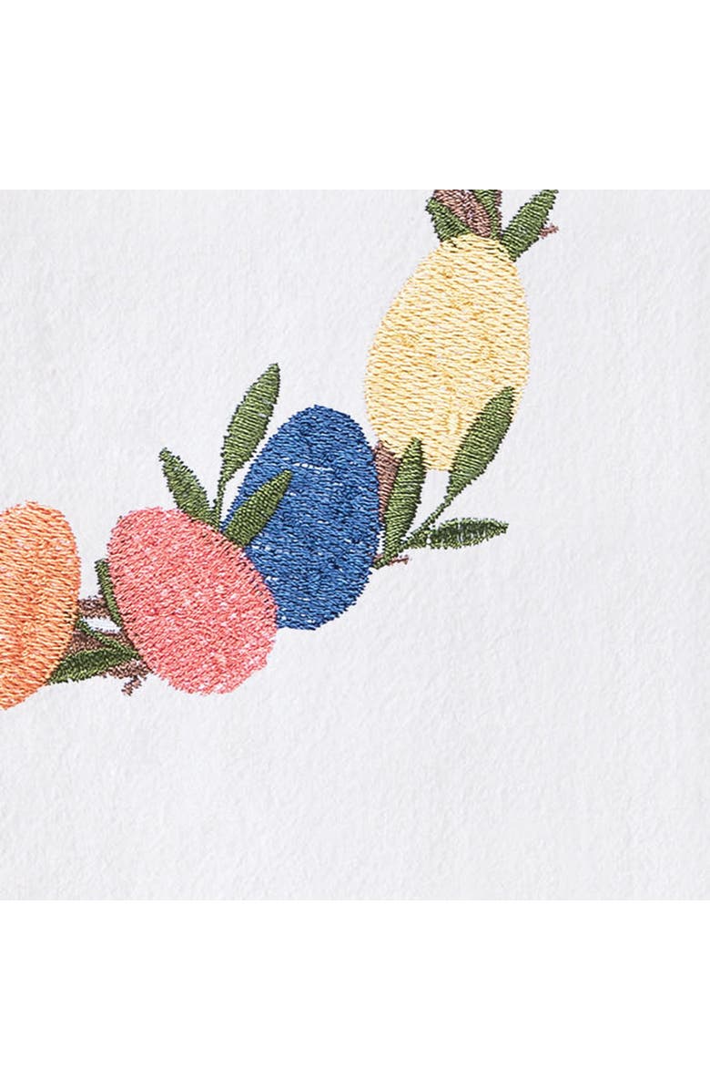 C&F Home Springtime Easter Egg Wreath with Ribbon Kitchen and Bathroom Embroidered Hand Towel, Alternate, color, Pink