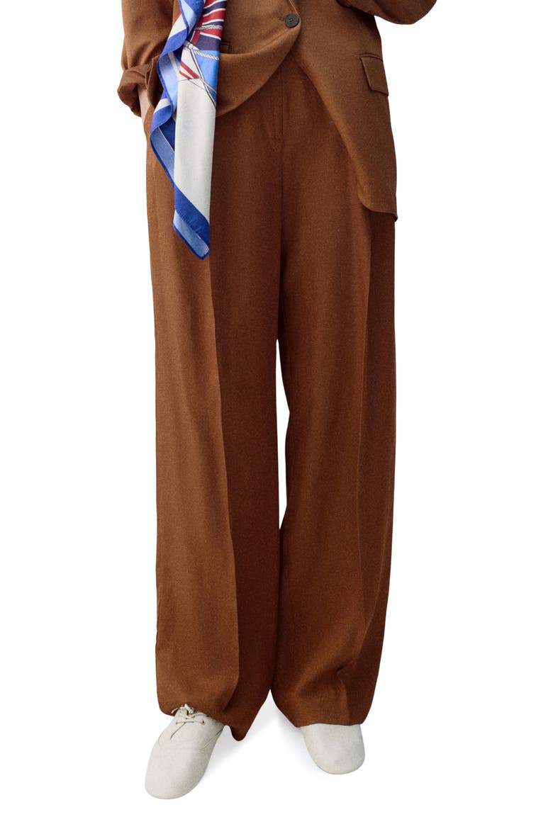 Minesota Pleated Pants, Main, color, RUSSET