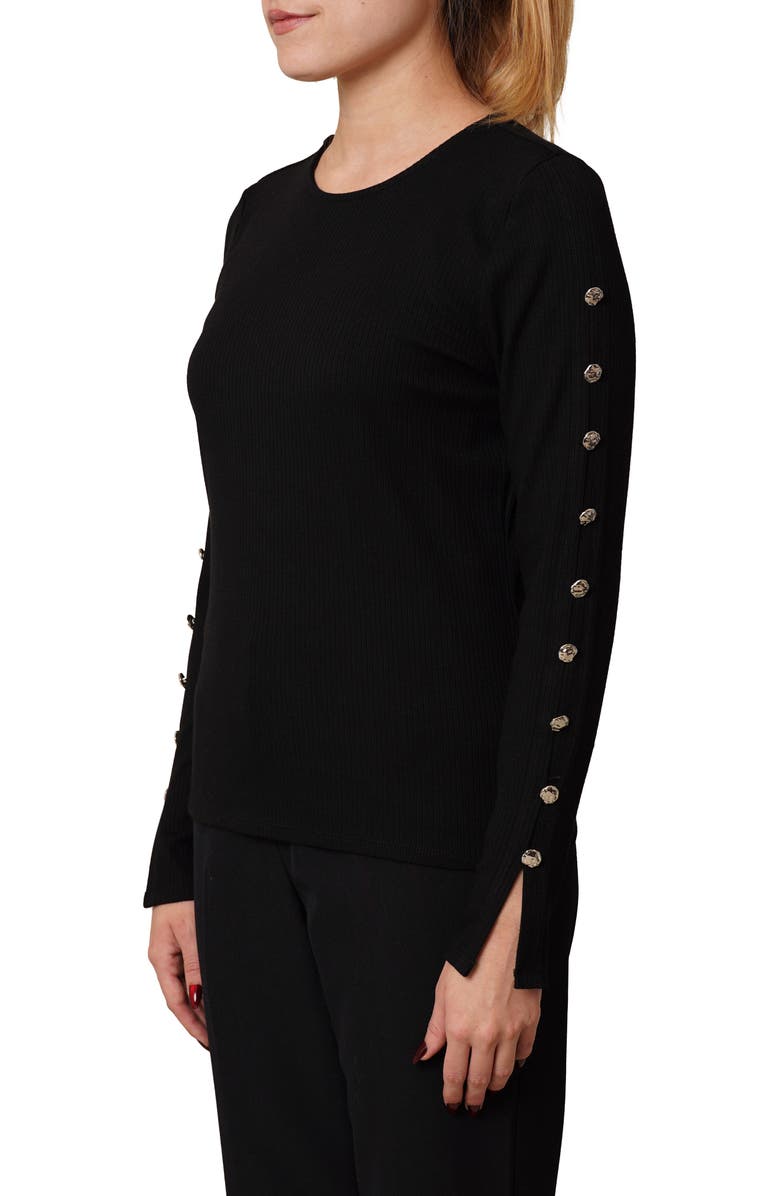 CYRUS Keyhole Long Sleeve Top, Alternate, color, Black