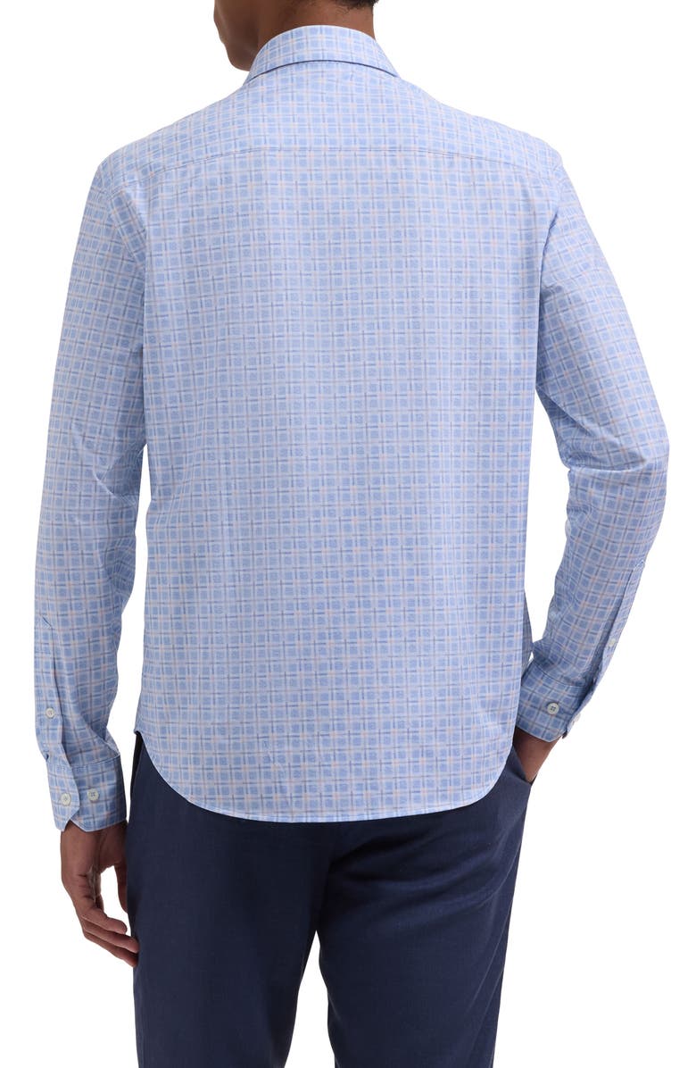 Bugatchi James OoohCotton<sup>®</sup> Check Print Button-Up Shirt, Alternate, color, Air Blue