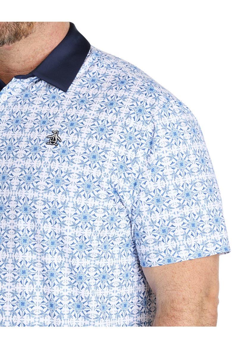 Big & Tall Pete's Cocktail Windowpane Patterned Polo Shirt, Alternate, color, BRIGHT WHITE