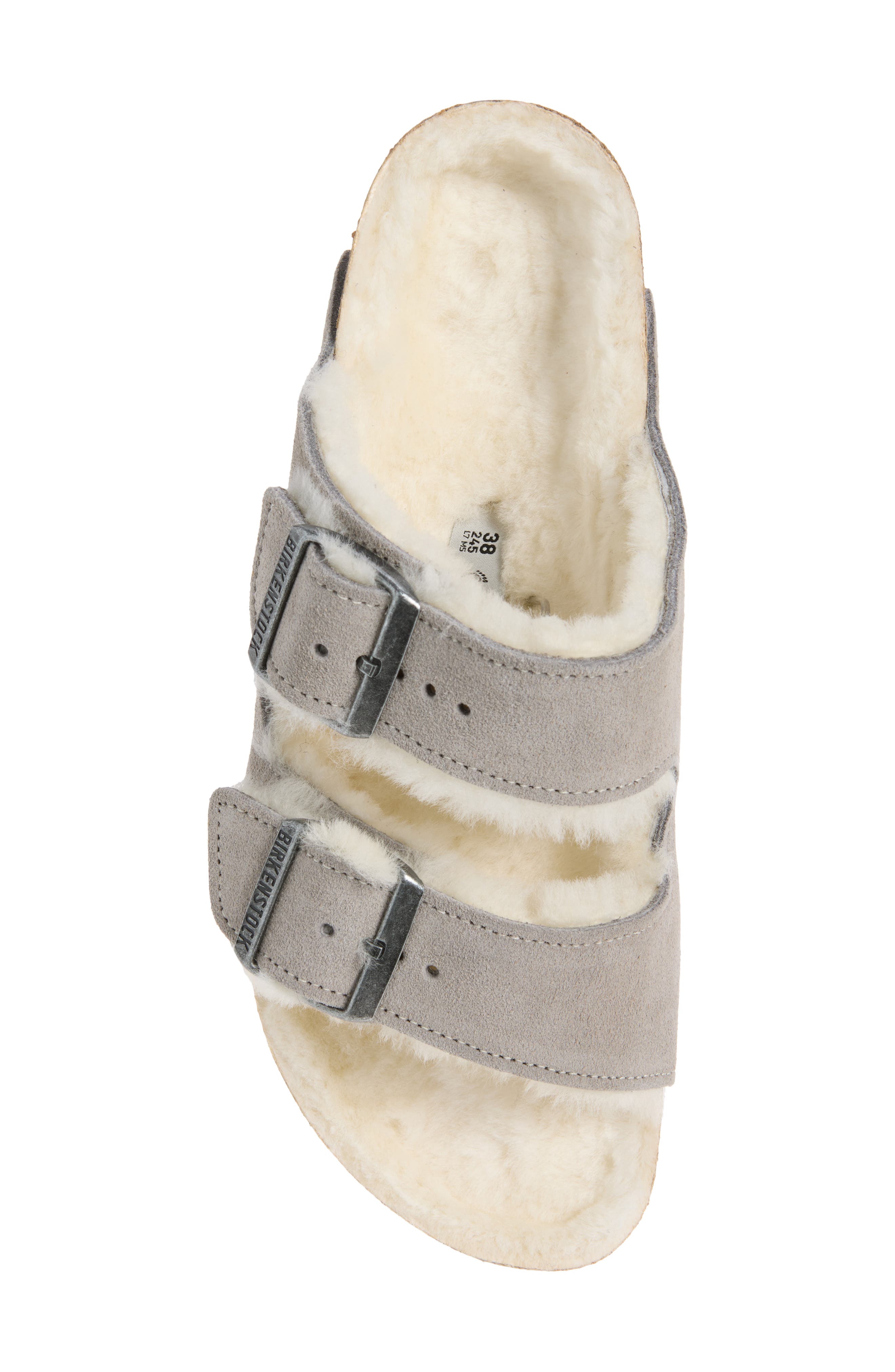 Arizona Genuine Shearling Slide Sandal, Alternate, color, DARK TEA