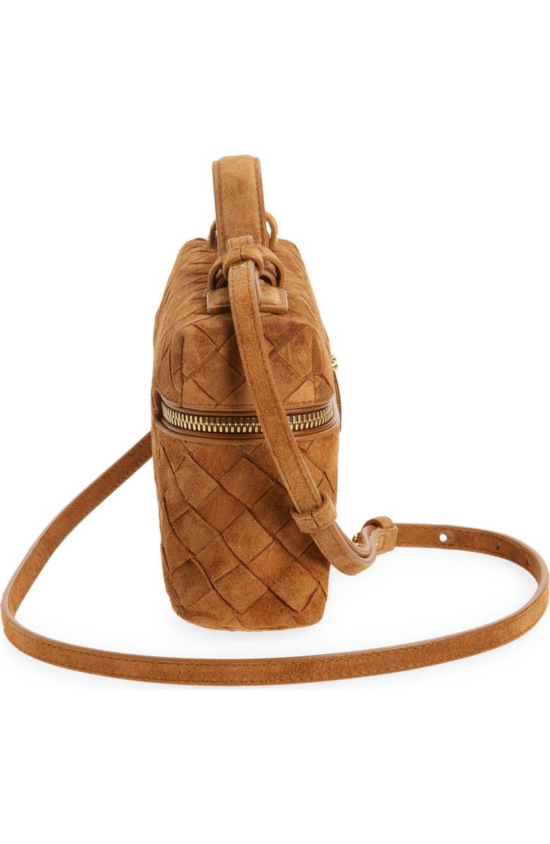 Bottega Veneta Bang Bang Intrecciato Suede Vanity Case, Alternate, color, 2588 Amber-Gold