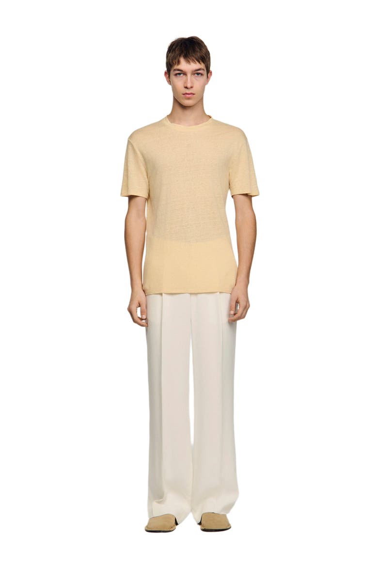Certified linen T-shirt, Alternate, color, Butter cream