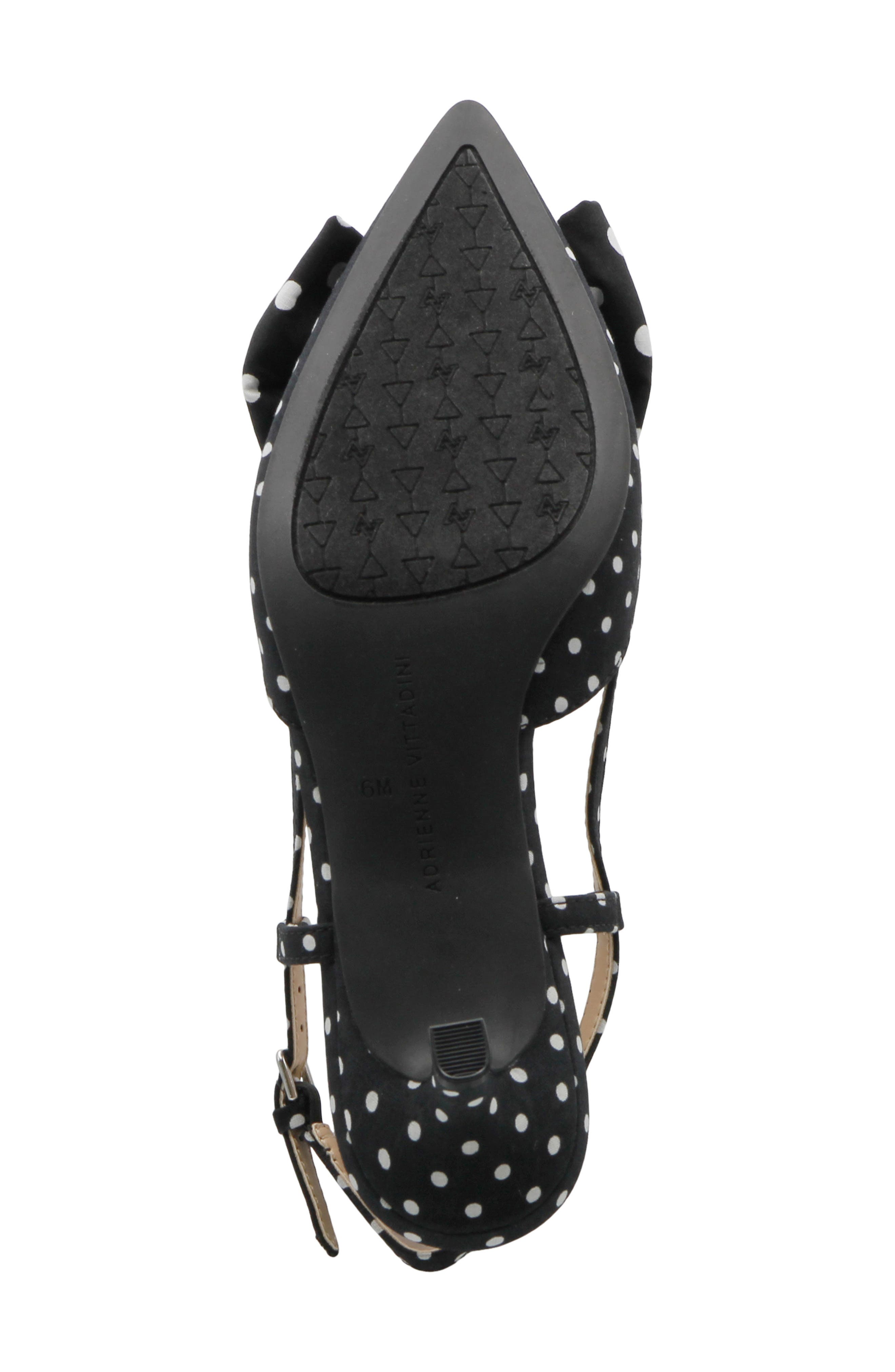 Adrienne Vittadini Sanger Kitten Heel Slingback Pump, Alternate, color, Black/ White Dot