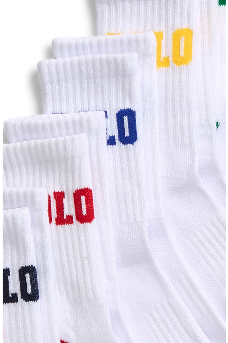 Kids' 6-Pack Assorted Crew Socks, Alternate, color, WHITE ASSORTED