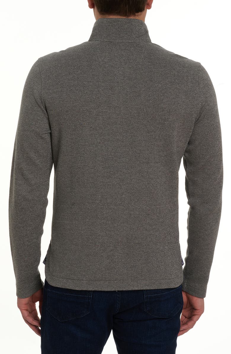 Robert Graham Delage Tweed Jacquard Quarter Zip Pullover, Alternate, color, 