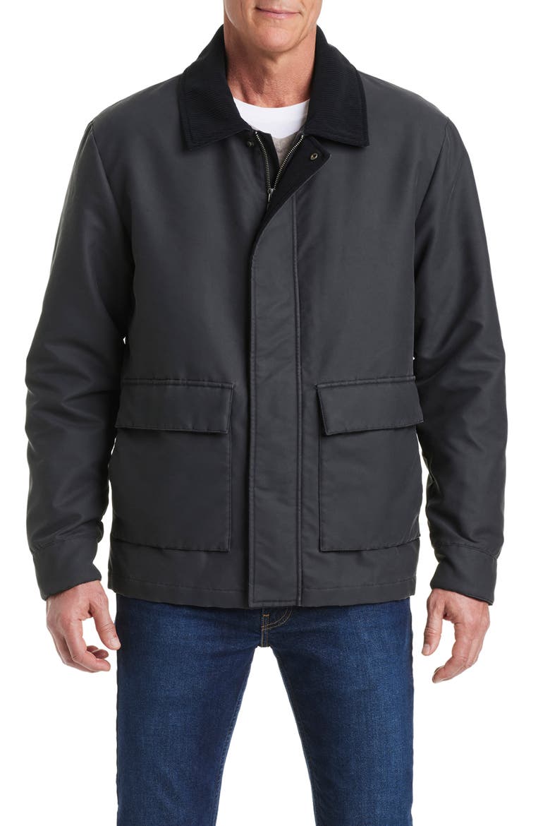 Waxed Barn Jacket, Alternate, color, BLACK