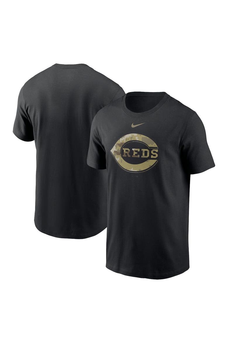 Men's Nike Black Cincinnati Reds Camo Logo Team T-Shirt, Main, color, Black