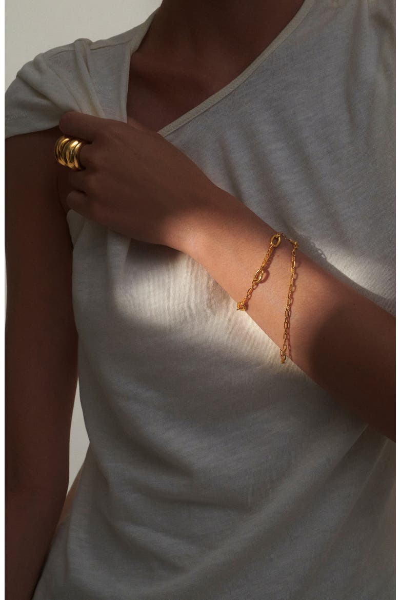 Dual Chain Bracelet, Alternate, color, GOLD