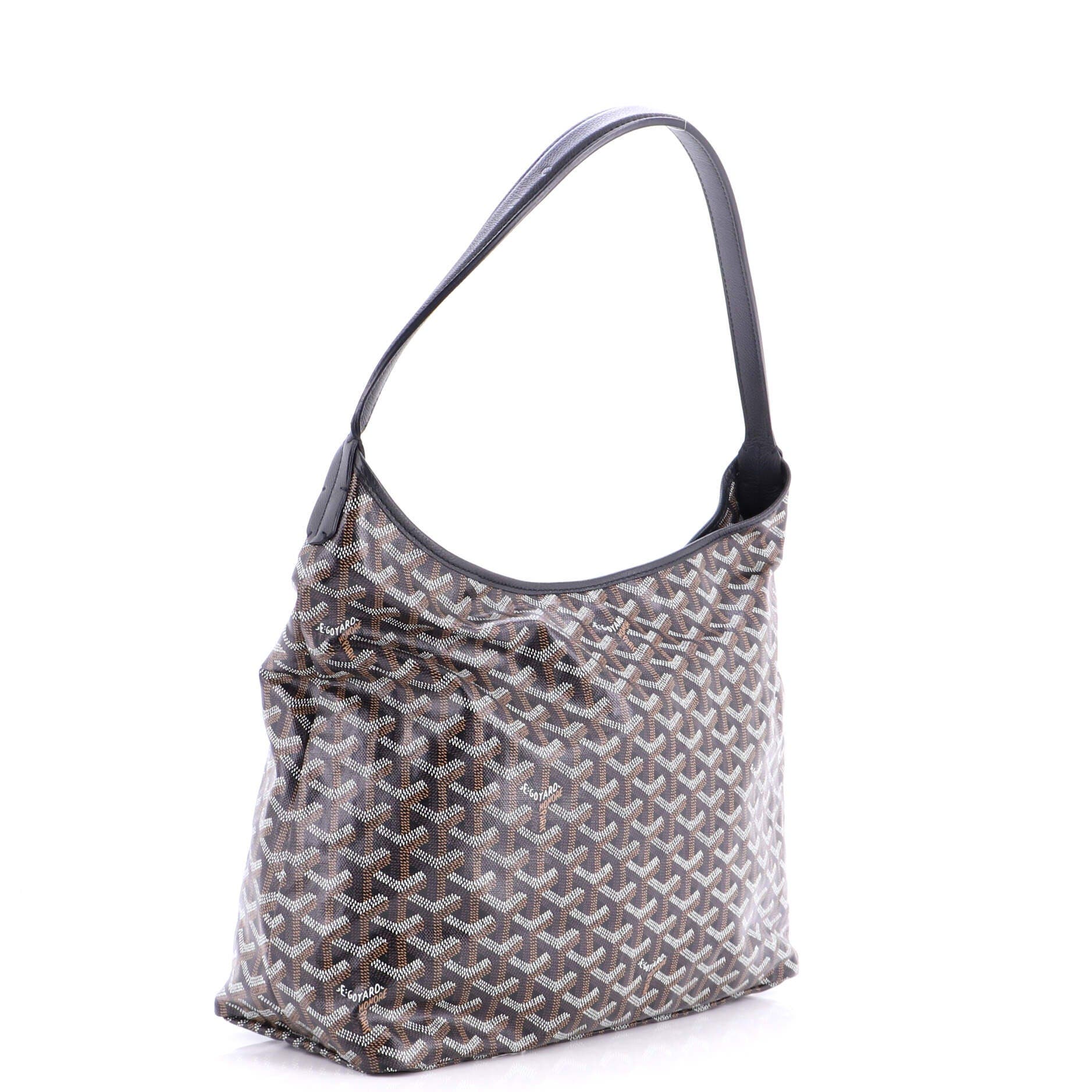 Pre-Owned Goyard Boheme Hobo Coated Canvas, Alternate, color, Black