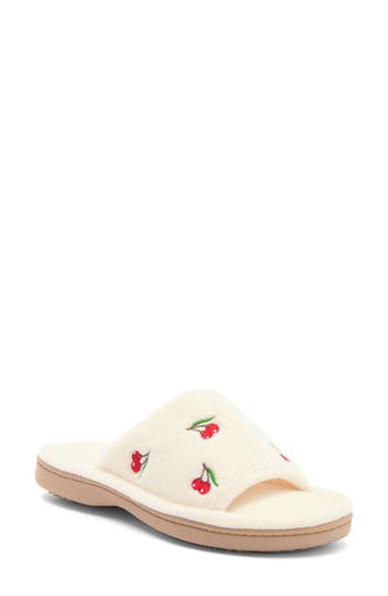 Isotoner Fruit Embroidered Slide Slipper