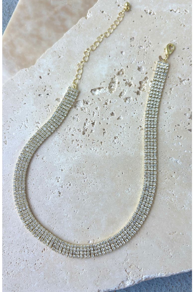 Crystal Choker Necklace, Alternate, color, GOLD