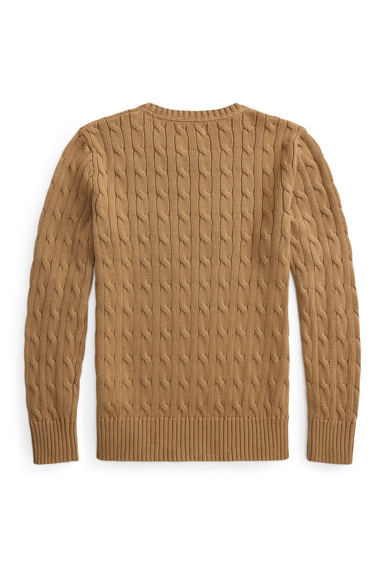 Kids' Combed Cotton Cable Knit Sweater (Nordstrom Exclusive), Alternate, color, BERKSHIRE TAN