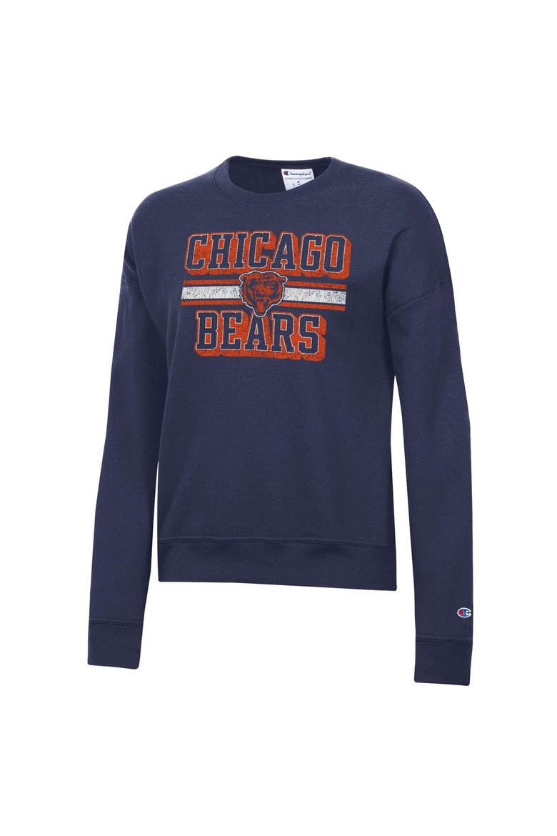 Women's Champion  Navy Chicago Bears Powerblend Fleece Sweatshirt, Alternate, color, Navy