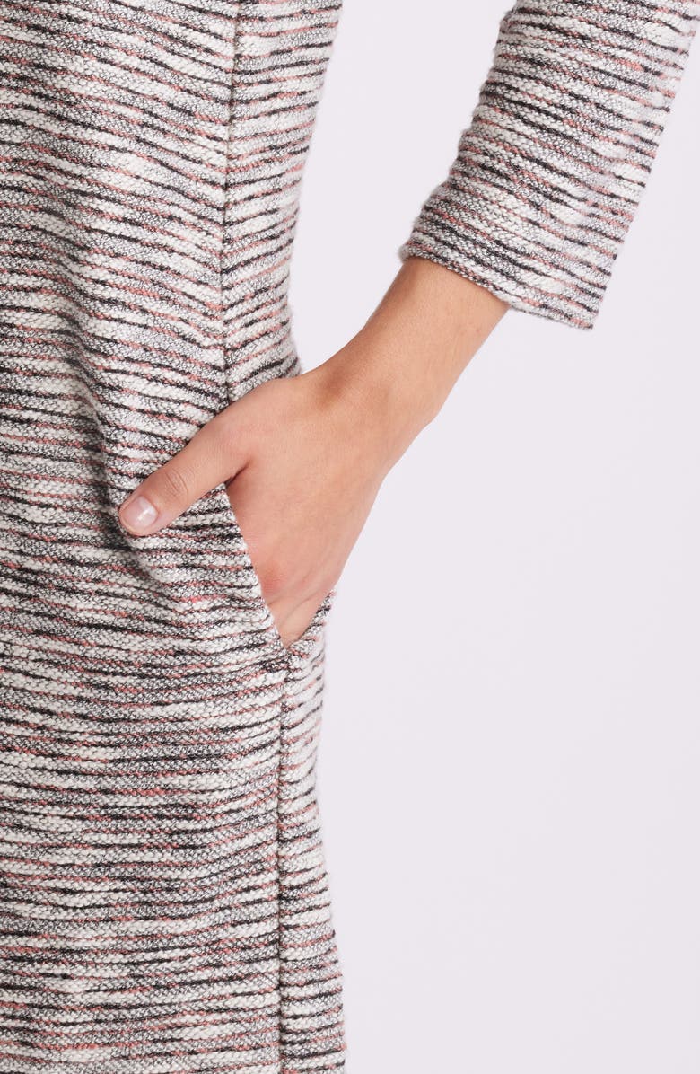 Hatley Drape Neck Bracelet Sleeve Bouclé Minidress, Alternate, color, 