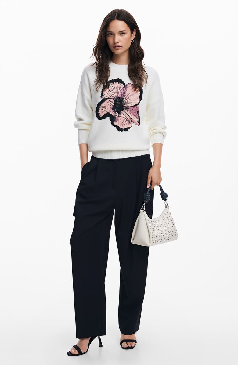 Desigual Playful Poppy Intarsia Sweater, Alternate, color, 