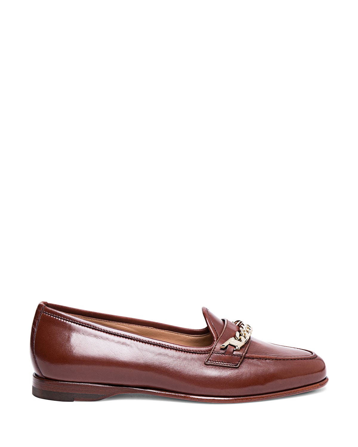 Santoni Women's leather Andrea loafer, Main, color, Brown