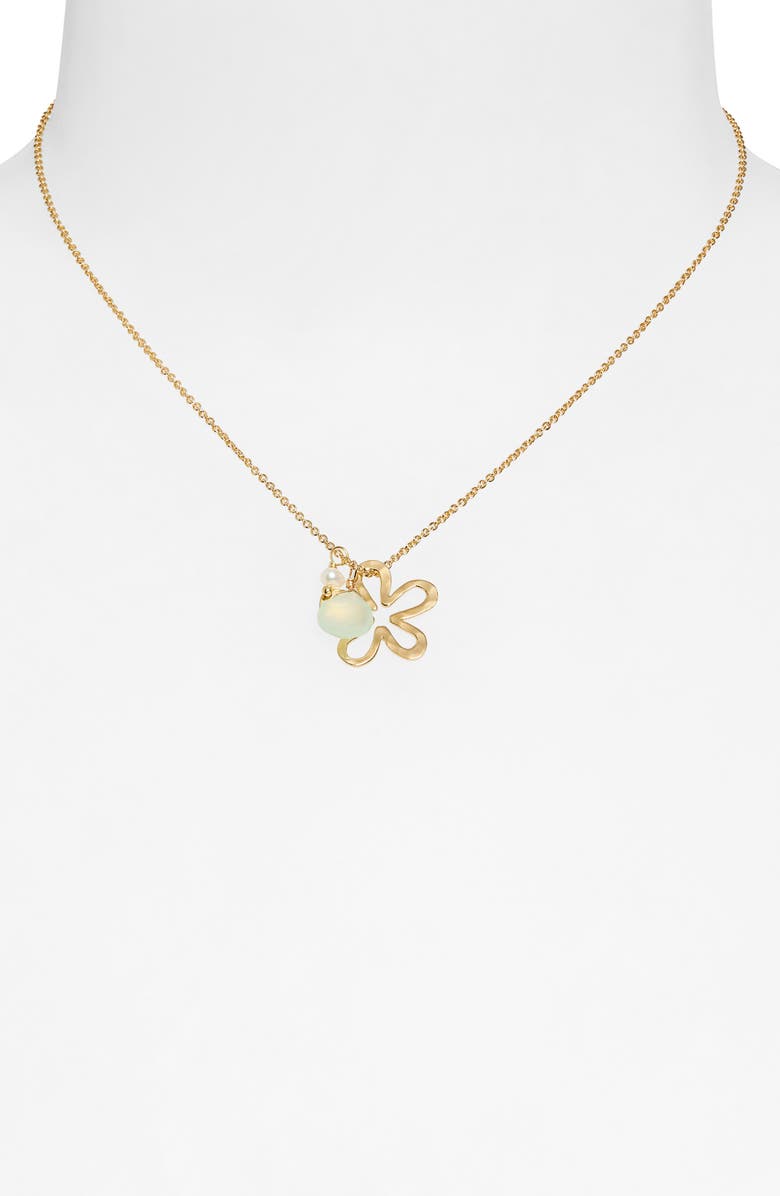 Kiara by Ki-Ele Flower Charm Necklace, Alternate, color, Gold