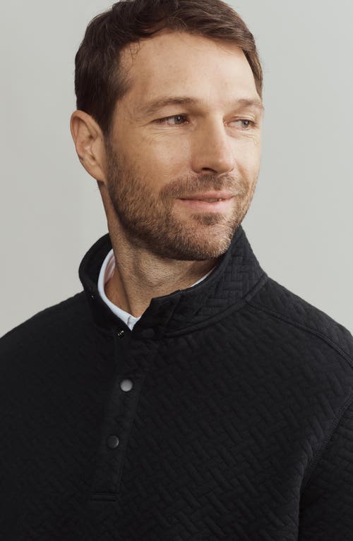 Rhone Quilted Pullover Cotton Blend Sweatshirt In Black