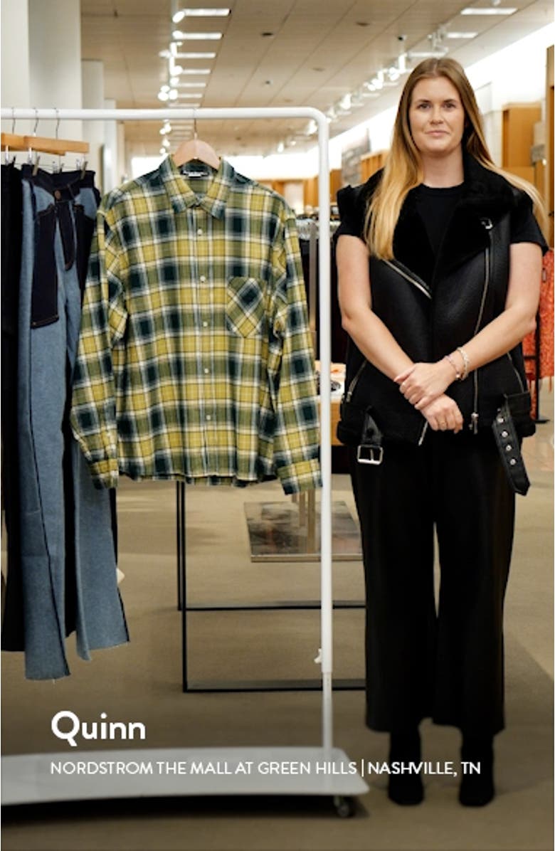 Face Logo Patch Check Button-Up Shirt, sales video thumbnail