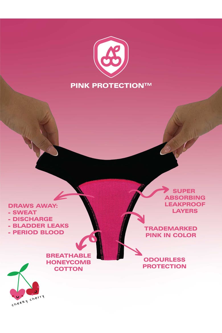 Leakproof Everyday Liner Ultra Smooth Bikini, Alternate, color, Onyx