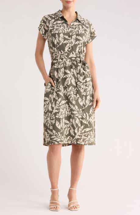 Connected Apparel Print Shirtdress