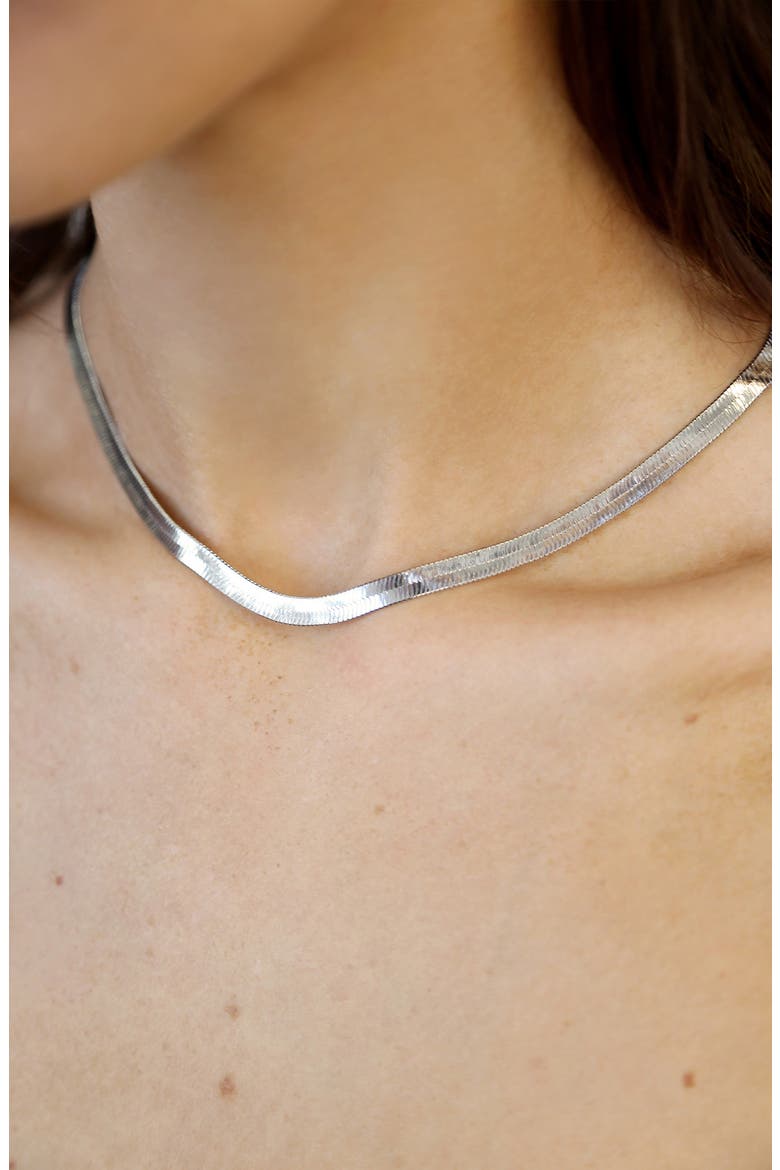 Brooklyn Snake Chain Necklace, Alternate, color, RHODIUM